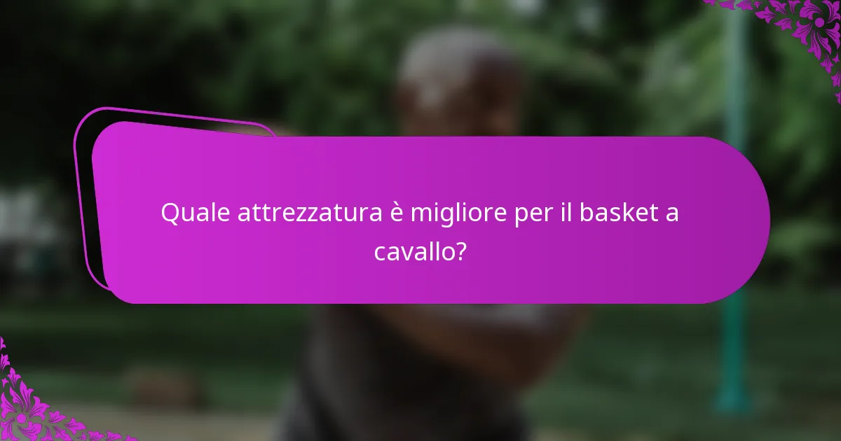 Quale attrezzatura è migliore per il basket a cavallo?